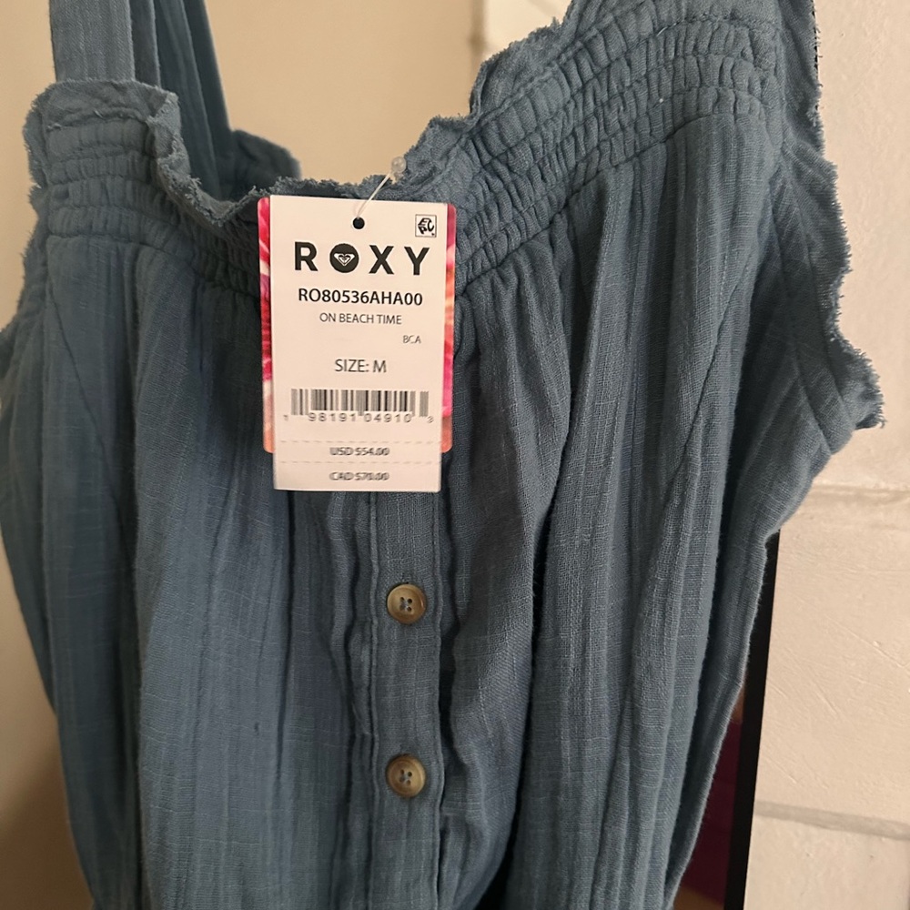Roxy Dusty Blue Romper with Pockets - Picture 3 of 3